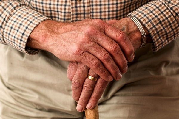 elderly man hands