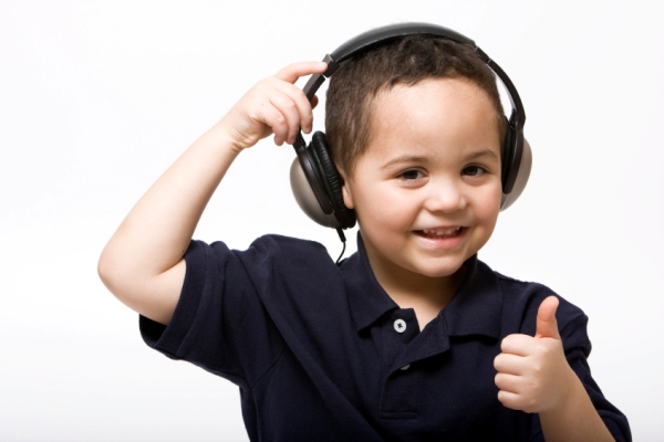 auditory boy listening headphones