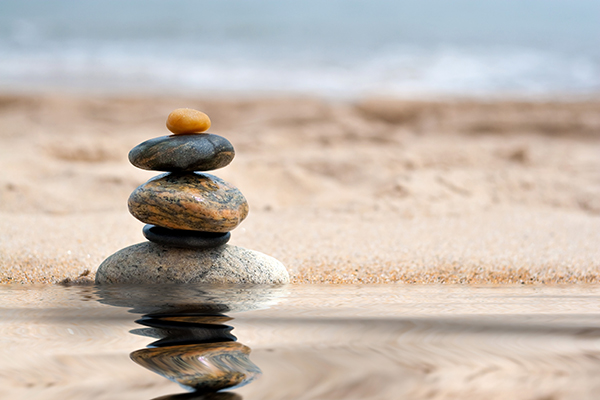 stack of rocks on the beach